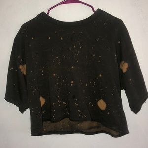 Army green crop top with splatters